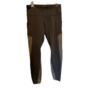 Apana Womens High Waisted Leggings Gray Medium Pockets Workout Fitness Ankle